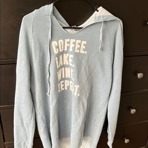 Coffee Lake Wine Repeat Graphic Hoodie